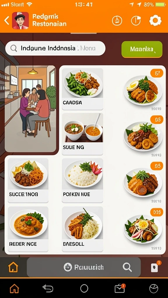 Visual grafis yang penuh warna dan menarik.