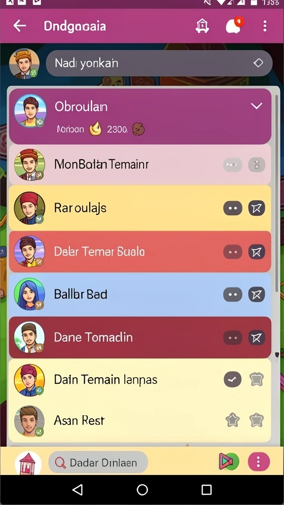 Berbagai pilihan permainan yang bisa dipilih.
